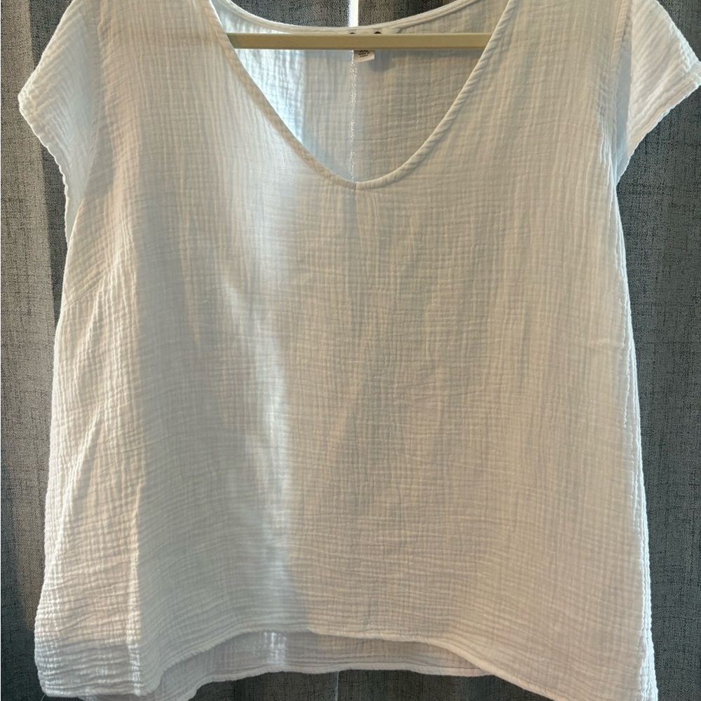 Casual White Short Sleeve Top